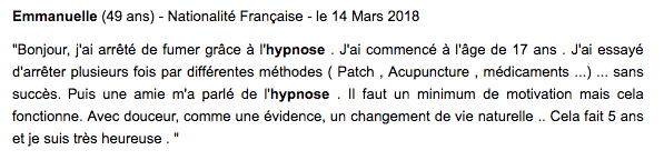 hypnose pour arreter de fumer avis