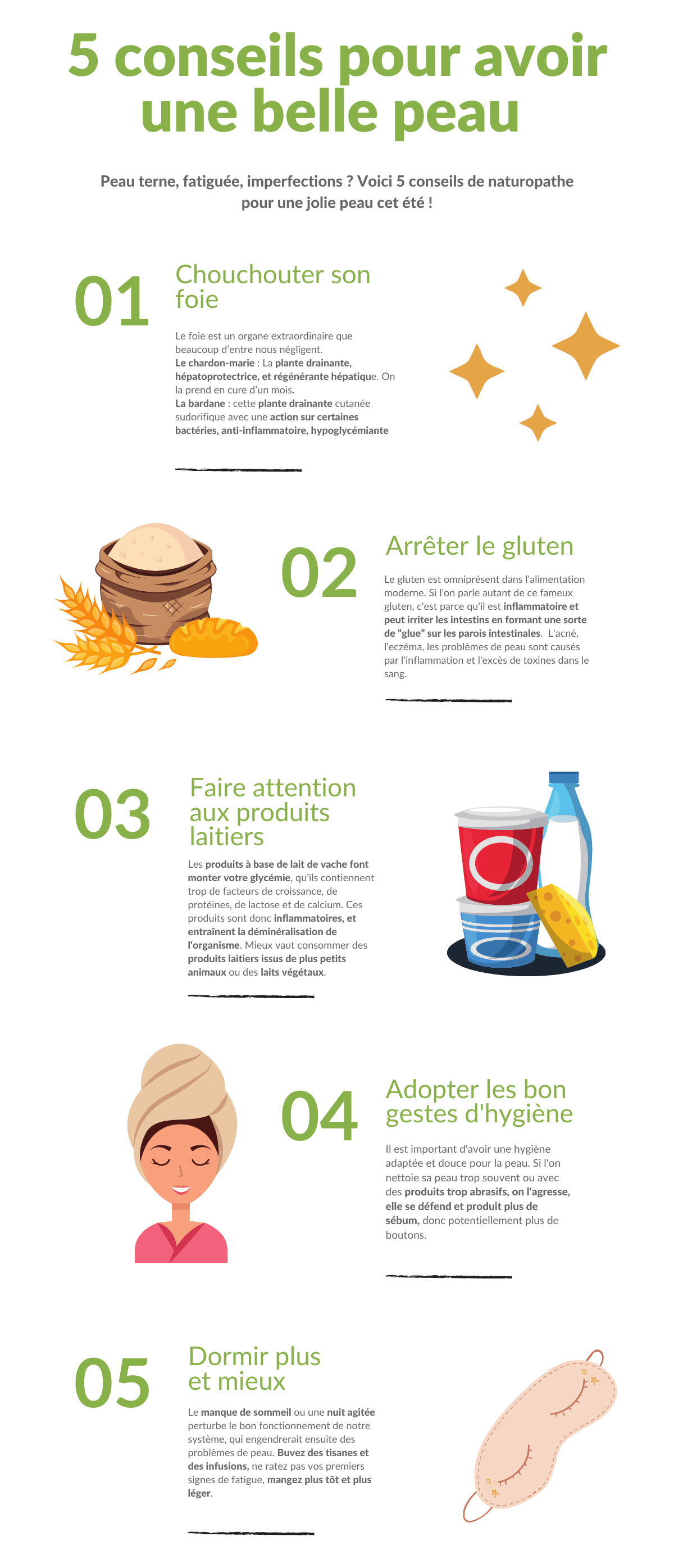 infographie avoir une belle peau