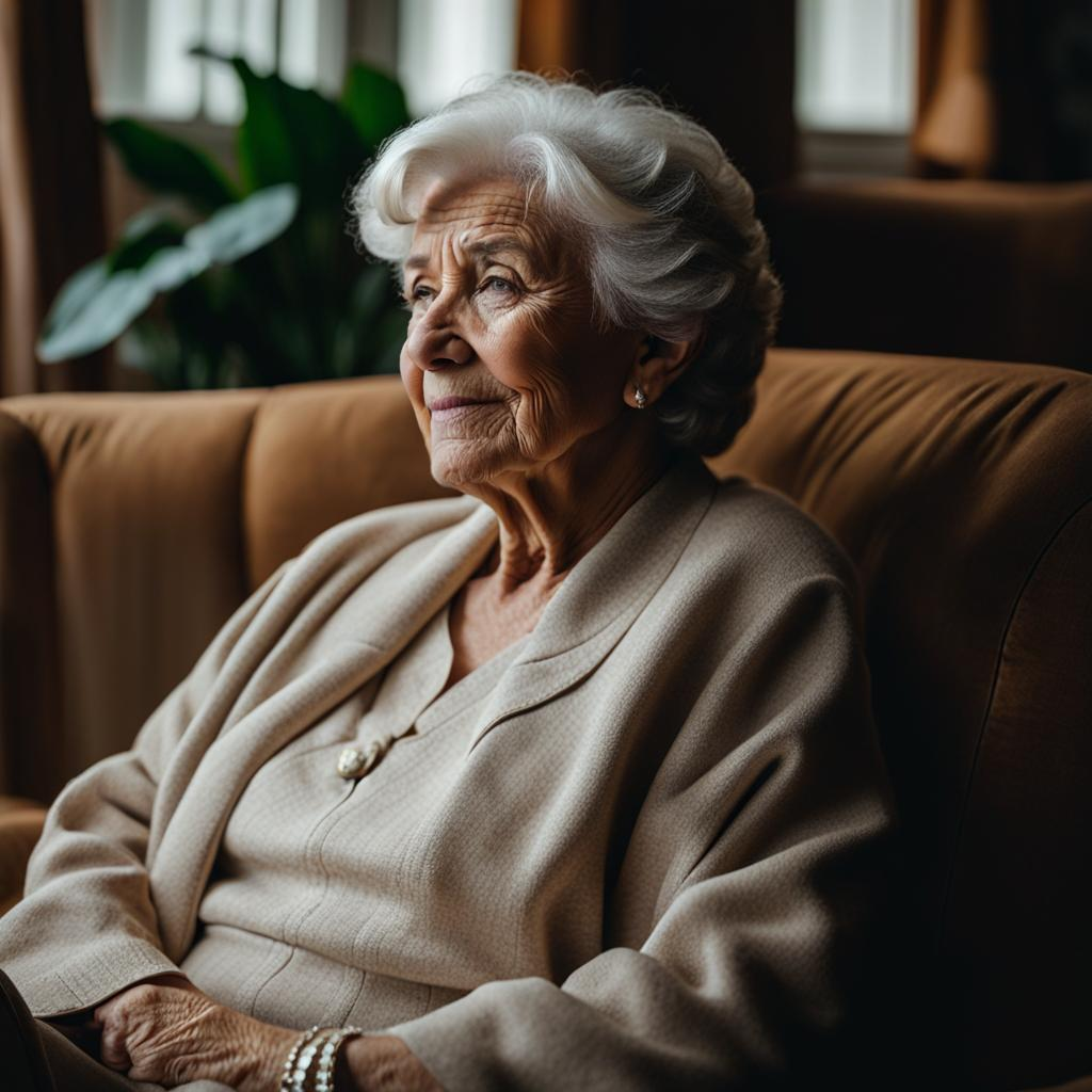 Femme âgée détendue suite à sa séance de sophrologie