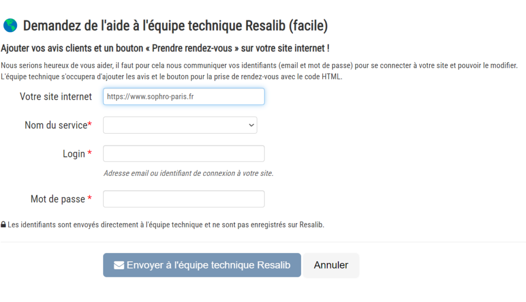 Prise de rendez-vous sur votre site screen