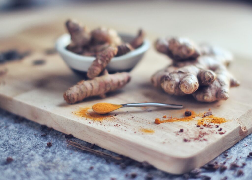 brown and white food on white ceramic plate curcuma