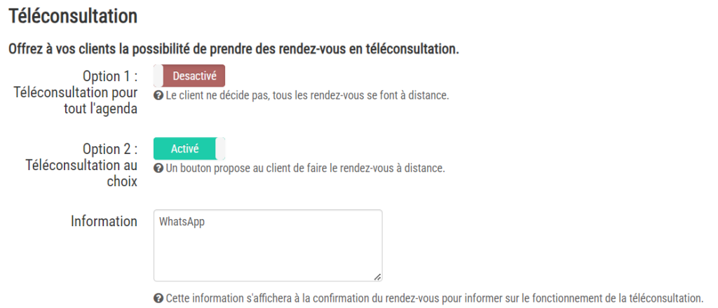 Une image montrant des options de téléconsultation 