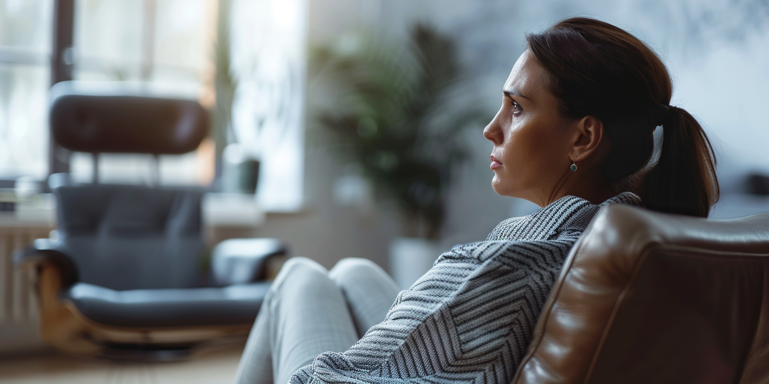 Une femme en rendez-vous d'hypnose