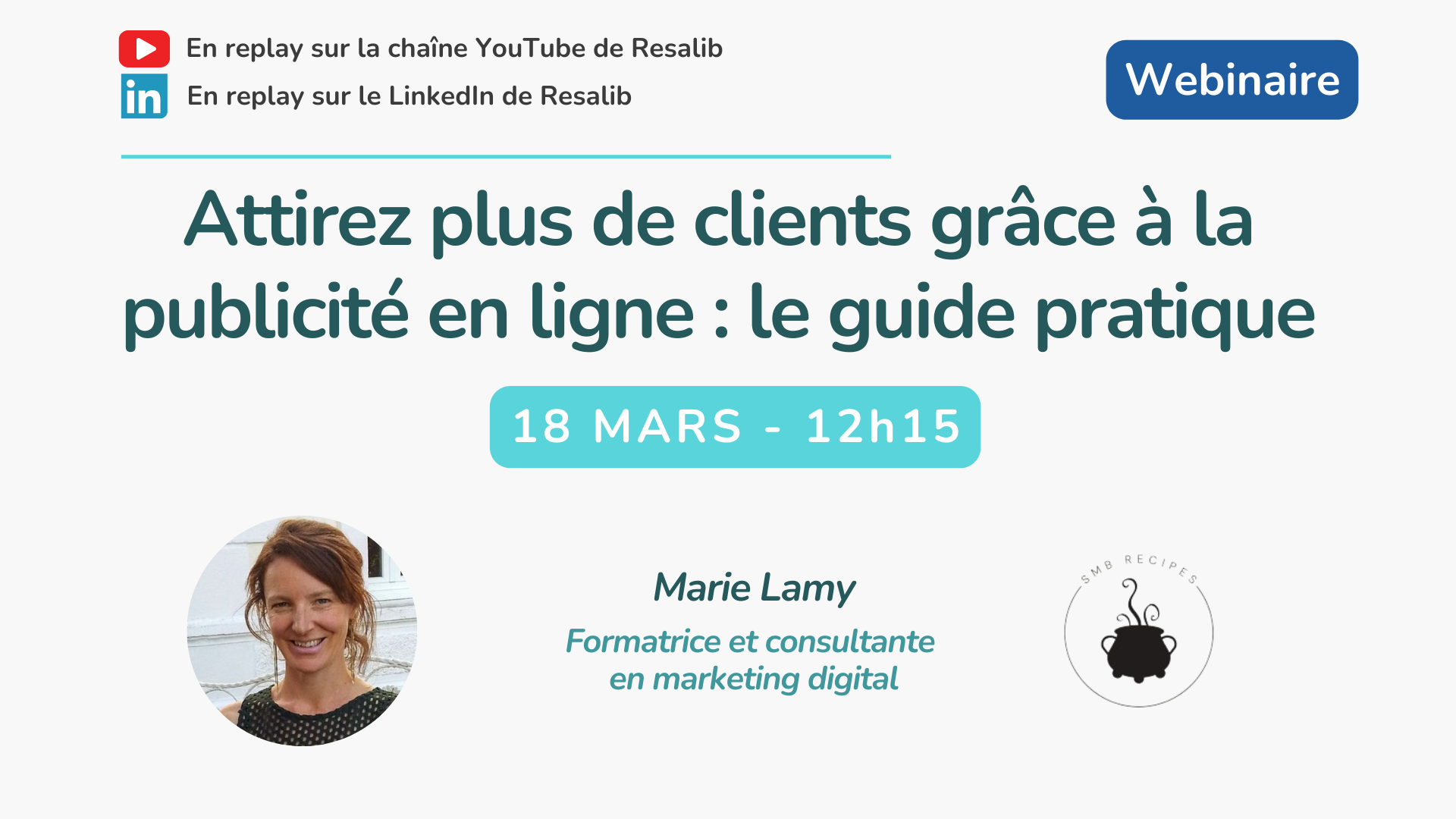 Visuel de présentation du webinaire sur la publicité en ligne.