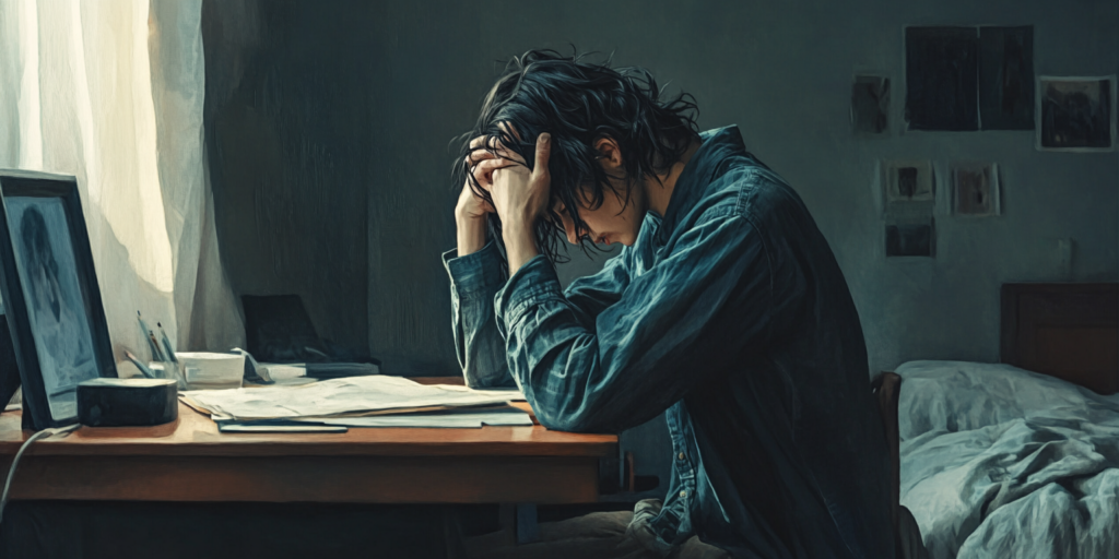 Personne fatiguée, en burn out.