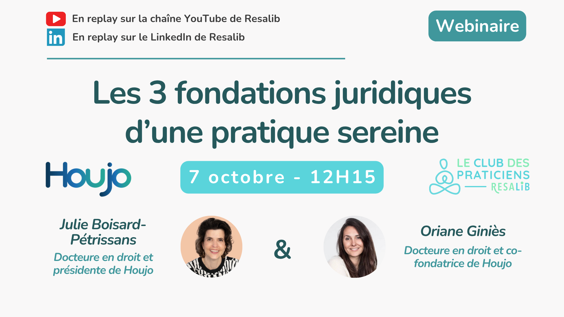 Visuel du webinaire sur les 3 fondations juridiques à connaître.