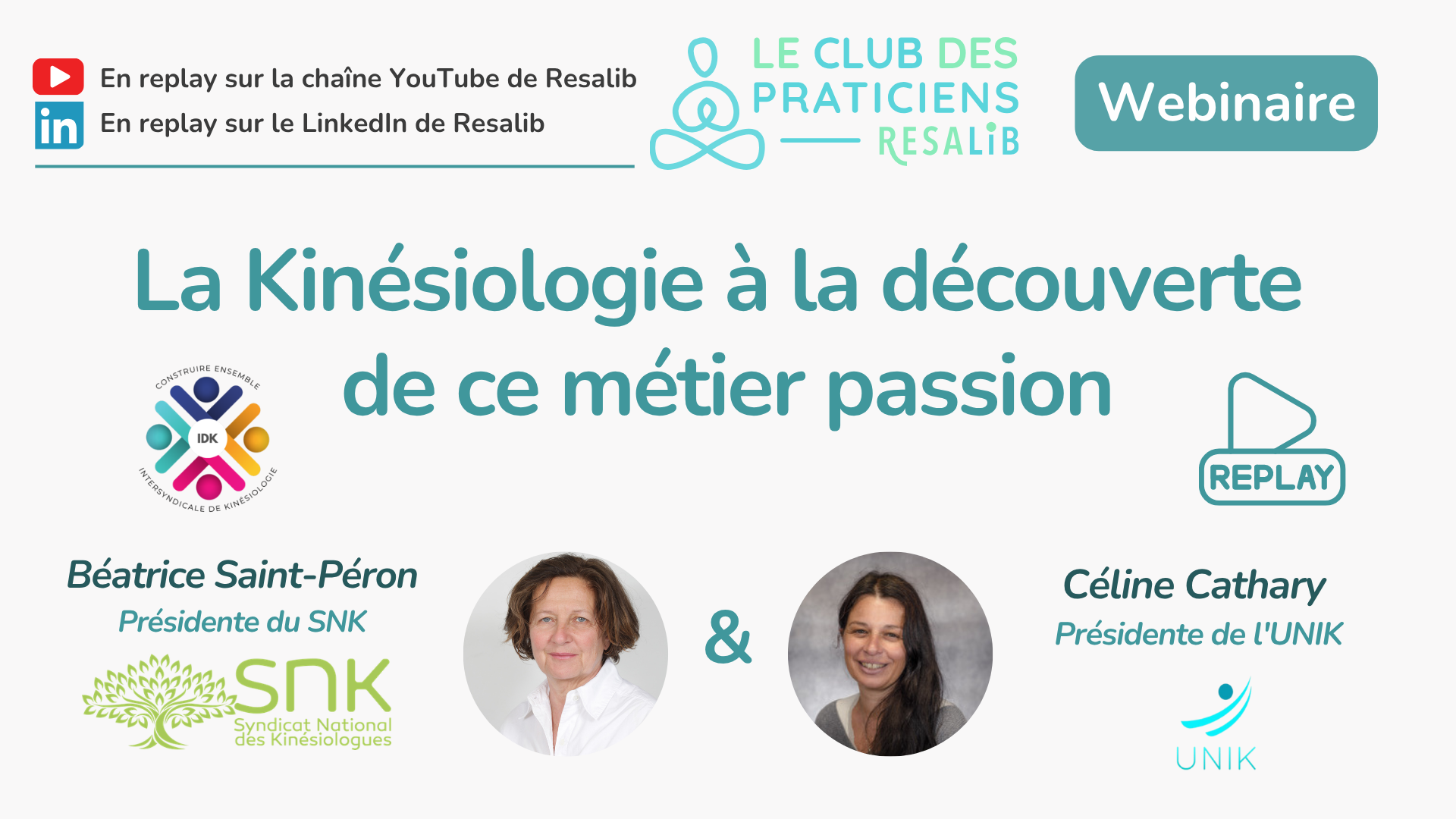 Affiche du replay du webinaire sur la kinésiologie